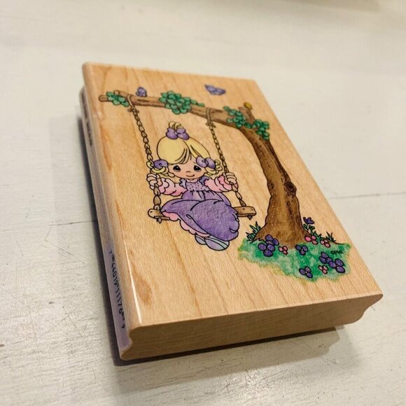 PRECIOUS MOMENTS Swing Rubber Stamp STAMPENDOUS WARMEST THOUGHTS Blonde UP001 - Picture 6 of 10